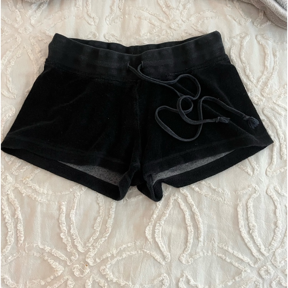 Black Hard Tail Low Rise Terry Shorts!